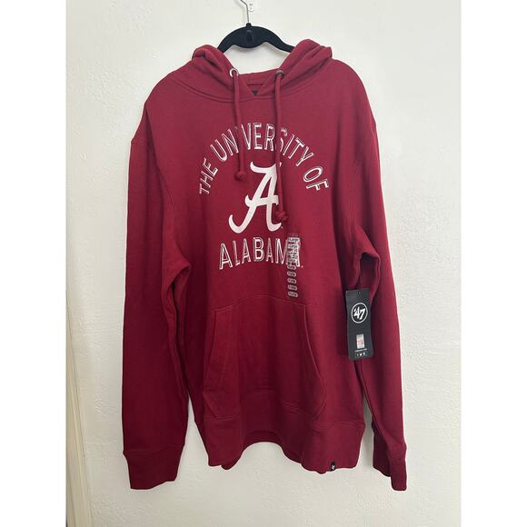 nwt University of Alabama Hoodie ‘47 Brand New Men size XL Crimson Tide Cardinal - Picture 5 of 7